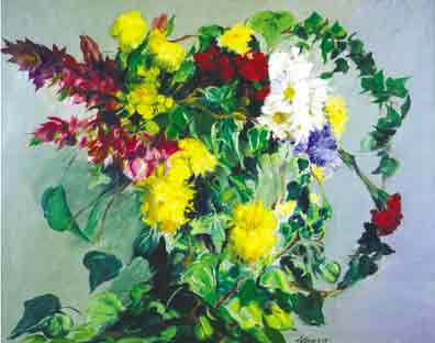 BODEGÓN DE FLORES. c. 1947.
