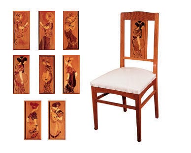 CADIRES AMB MARQUETERIES.