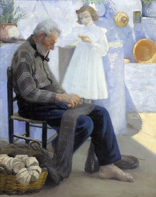 Francesc Pausas (1877-1944). Percador arreglant xarxes.